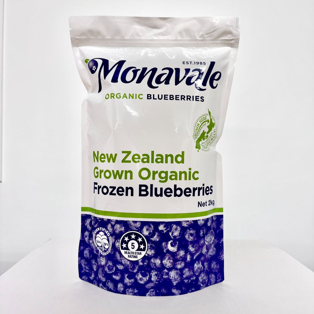 2kg x 8 bags Frozen Organic Blueberries Carton