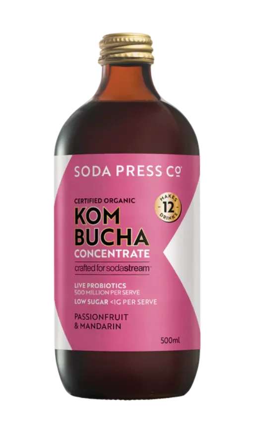 SODA PRESS ORGANIC - KOMBUCHA PASSIONFRUIT AND MANDARIN CONCENTRATE 500ML