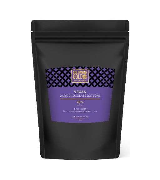 70% Chocolate Buttons 500g x 12 carton (organic coconut sap sugar)