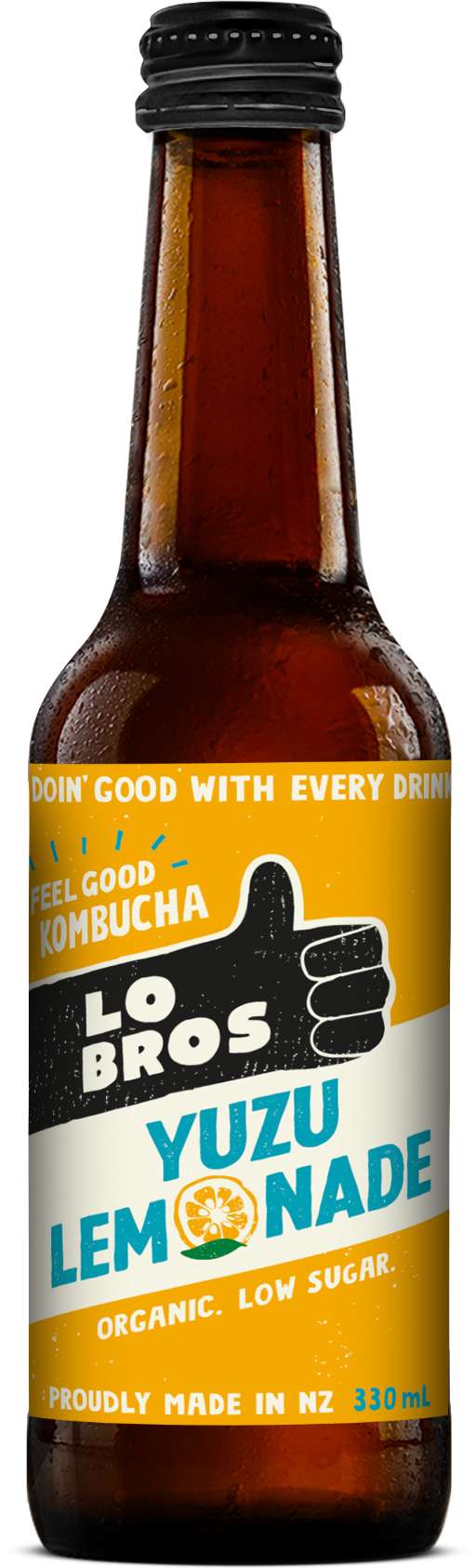 Lo Bros Kombucha Yuzu Lemonade Kombucha - 330ml x 12 pack
